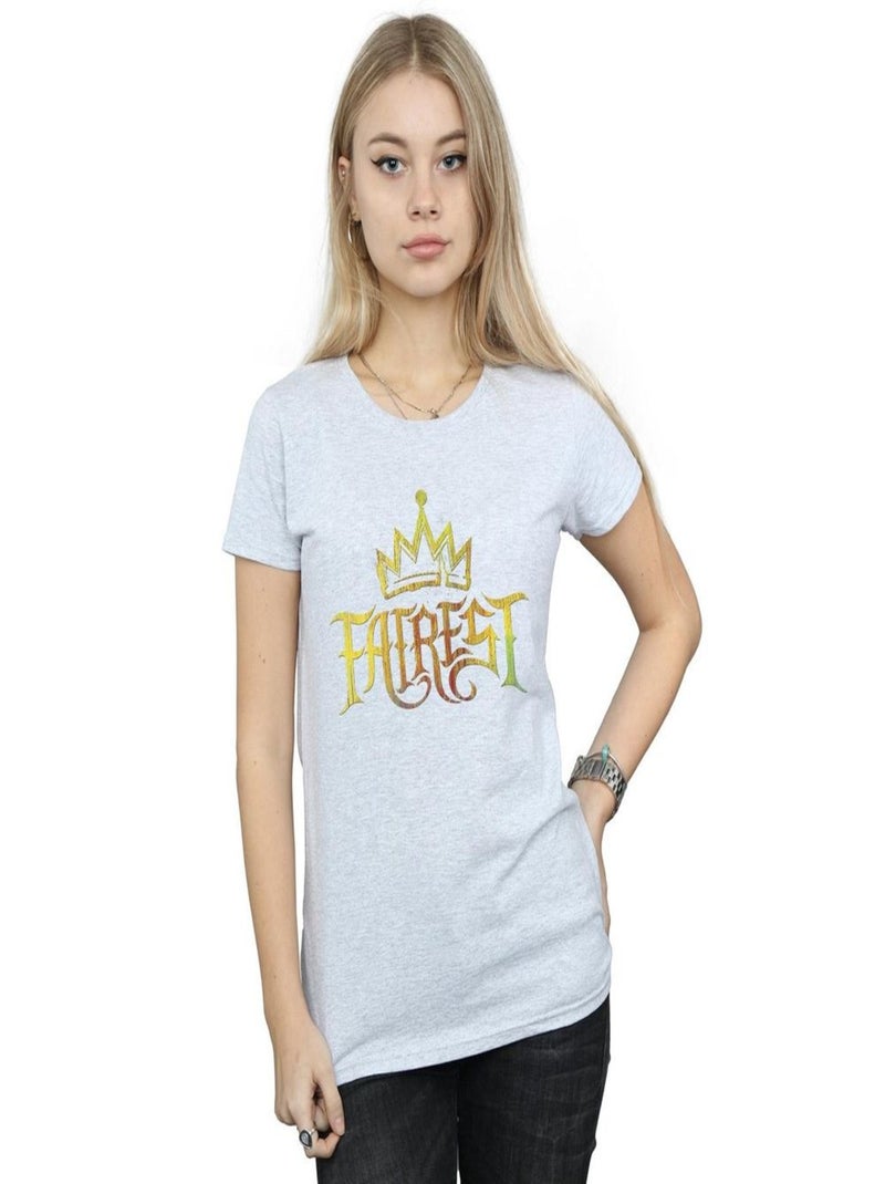 Disney - T-shirt THE DESCENDANTS FAIREST GOLD Gris chiné - Kiabi