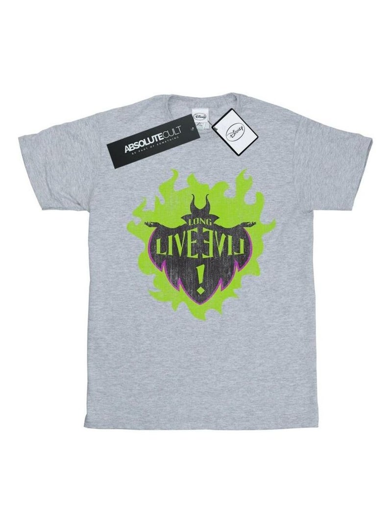 Disney - T-shirt THE DESCENDANTS LONG LIVE Gris chiné - Kiabi