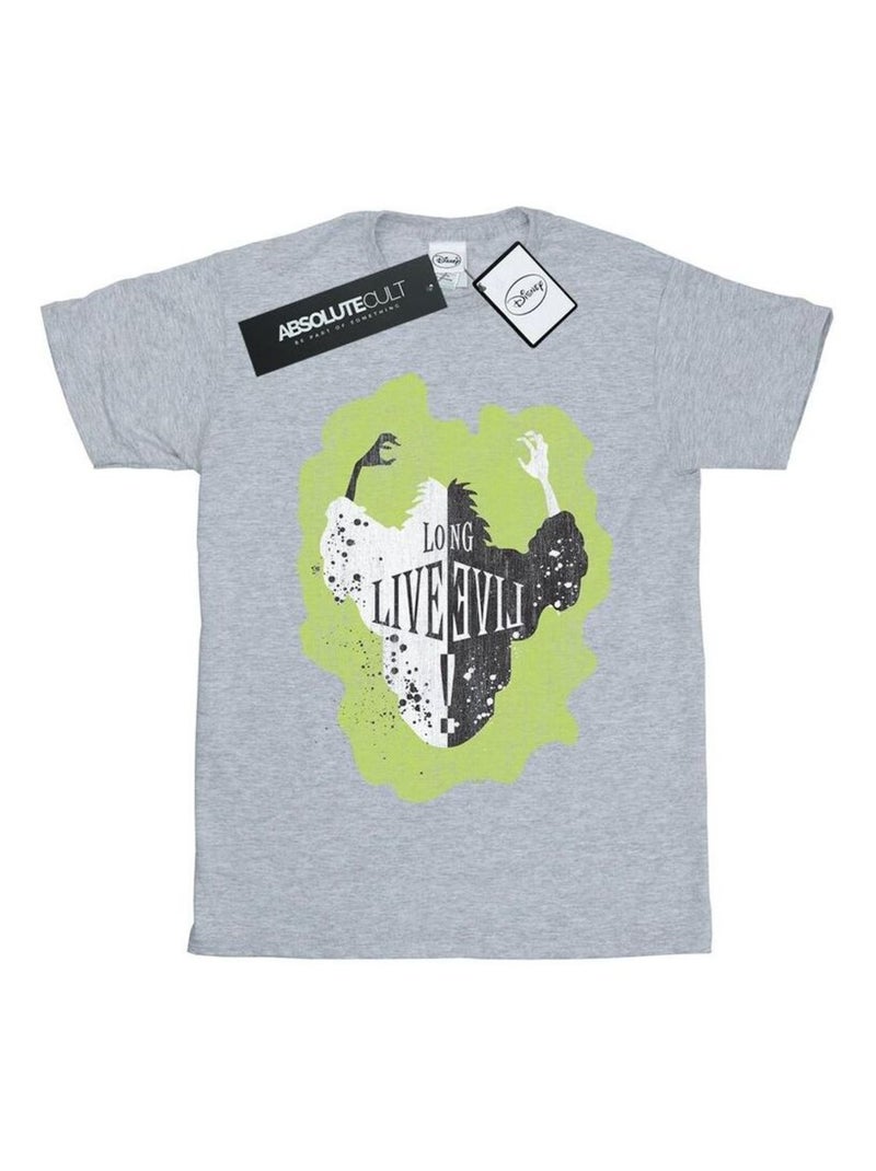 Disney - T-shirt THE DESCENDANTS LONG LIVE Gris chiné - Kiabi