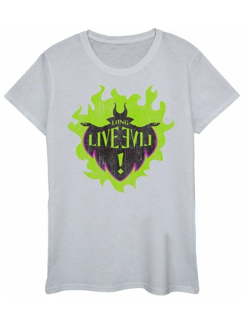 Disney - T-shirt THE DESCENDANTS LONG LIVE Gris chiné - Kiabi