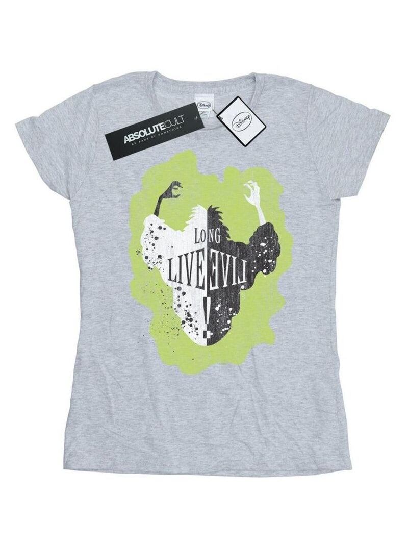 Disney - T-shirt THE DESCENDANTS LONG LIVE Gris chiné - Kiabi