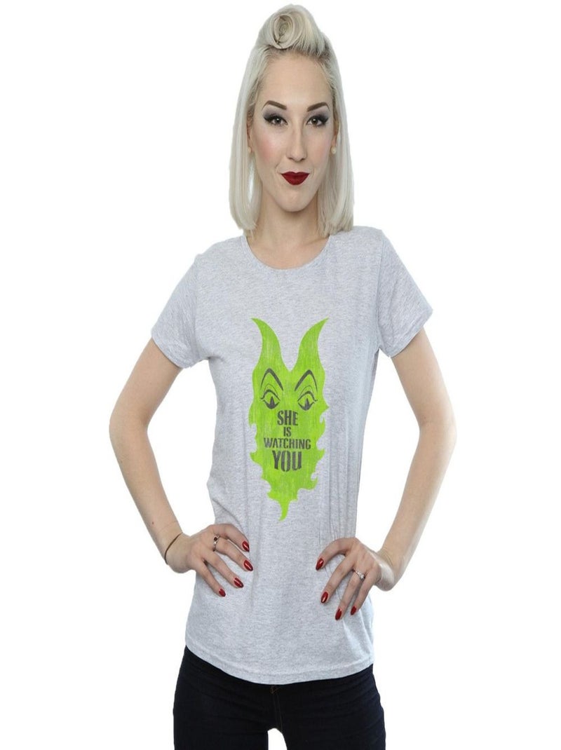 Disney - T-shirt THE DESCENDANTS SHE IS WATCHING Gris chiné - Kiabi