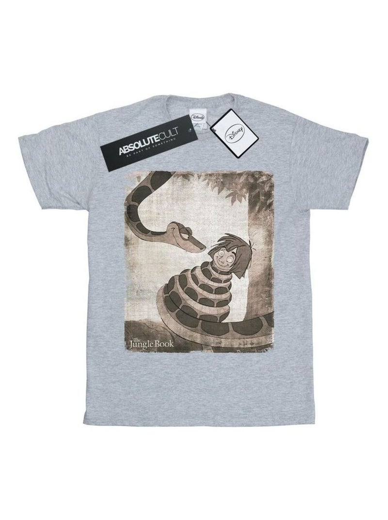 Disney - T-shirt THE JUNGLE BOOK HYPNOSIS Gris chiné - Kiabi