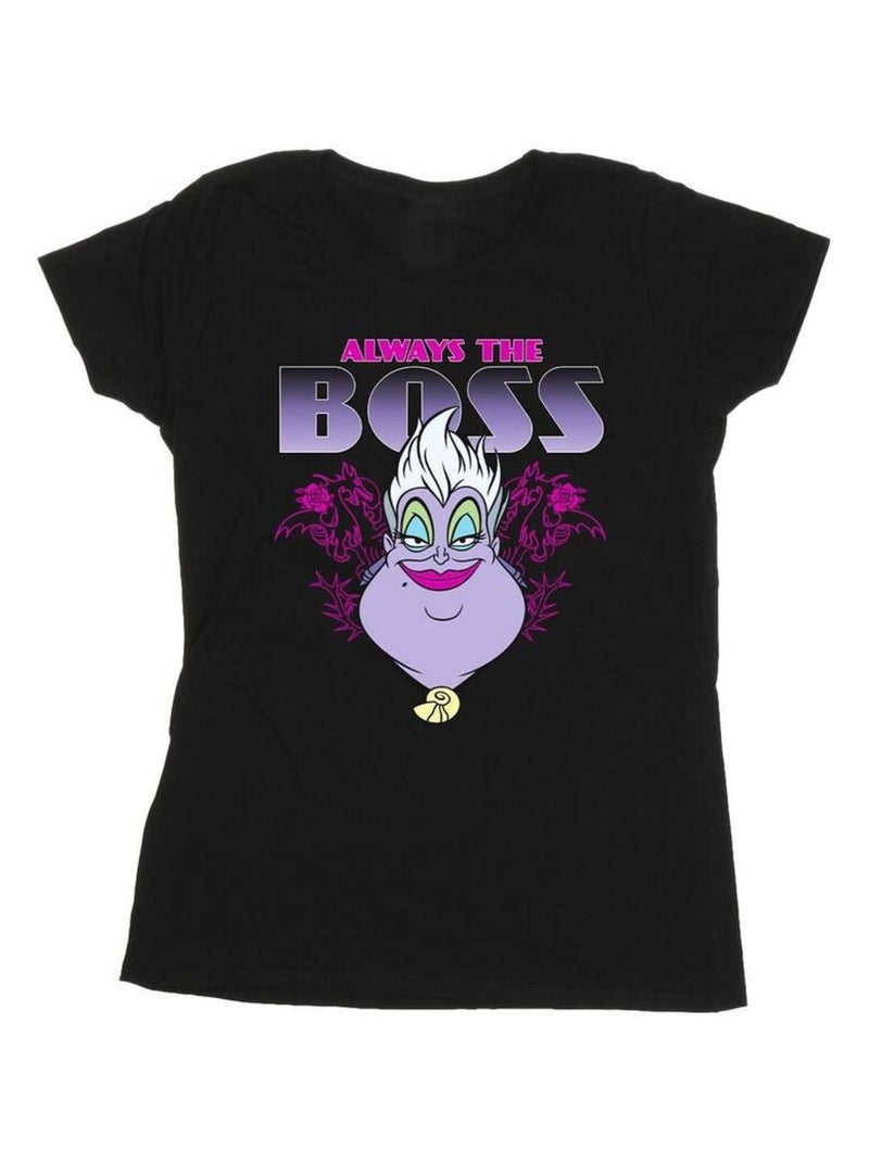 Disney - T-shirt THE La Petite Sirène MUM IS THE BOSS Noir - Kiabi