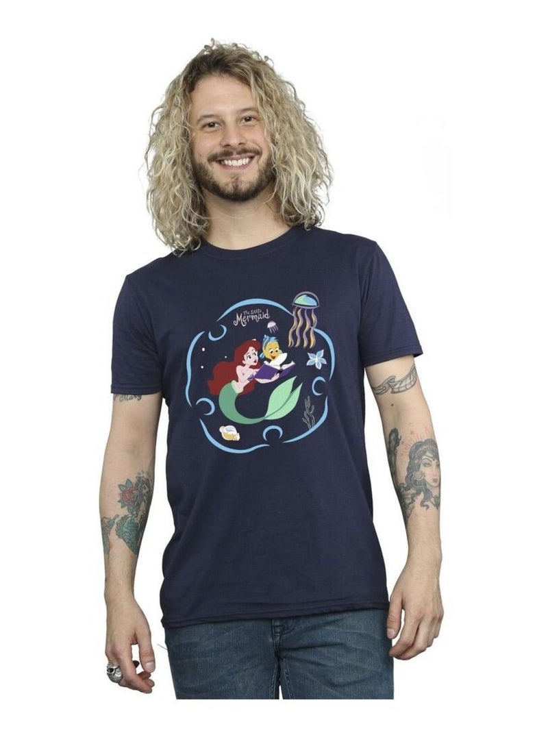 Disney - T-shirt THE LÇaTLE MERMAID READING A BOOK Bleu marine - Kiabi