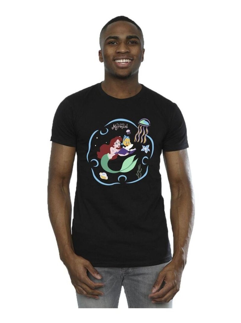 Disney - T-shirt THE LÇaTLE MERMAID READING A BOOK Noir - Kiabi