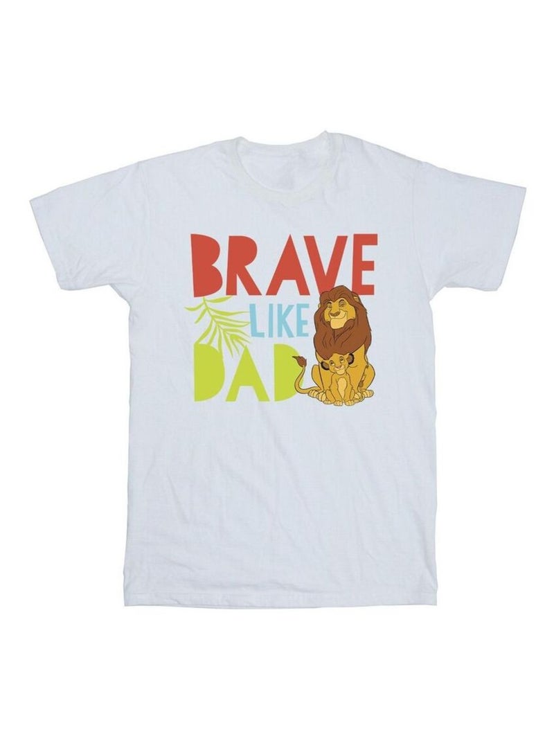 Disney - T-shirt THE LION KING BRAVE LIKE DAD Blanc - Kiabi