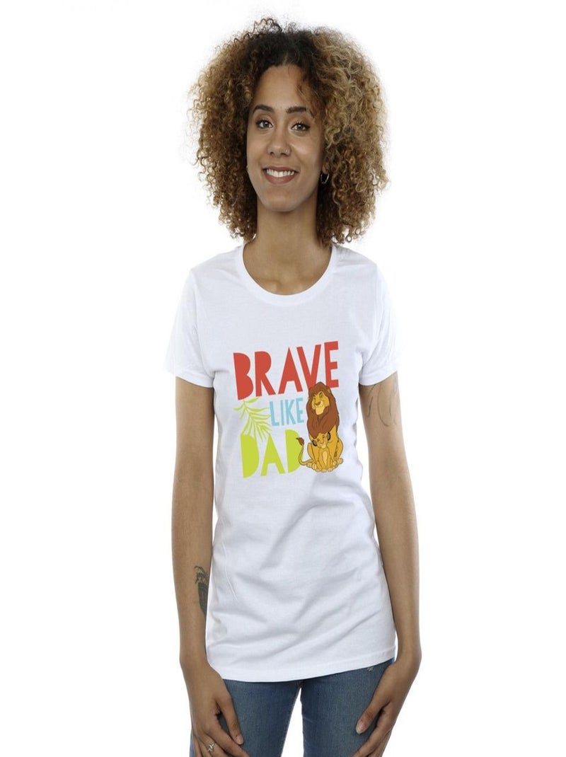 Disney - T-shirt THE LION KING BRAVE LIKE DAD Blanc - Kiabi