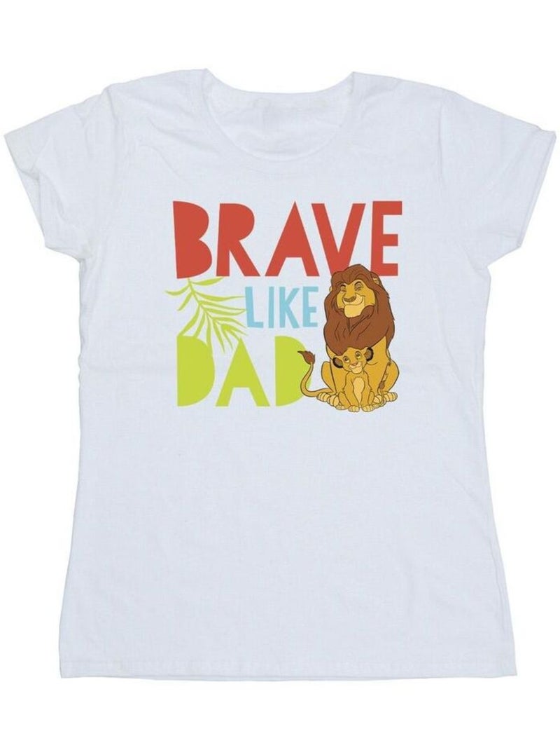 Disney - T-shirt THE LION KING BRAVE LIKE DAD Blanc - Kiabi