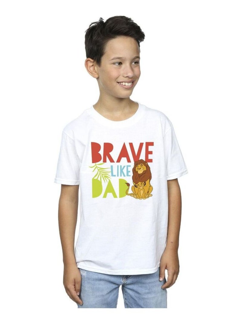 Disney - T-shirt THE LION KING BRAVE LIKE DAD Blanc - Kiabi