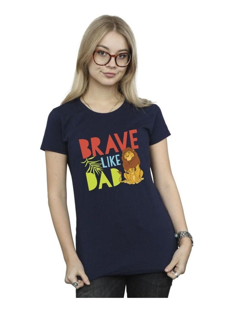 Disney - T-shirt THE LION KING BRAVE LIKE DAD Bleu marine - Kiabi