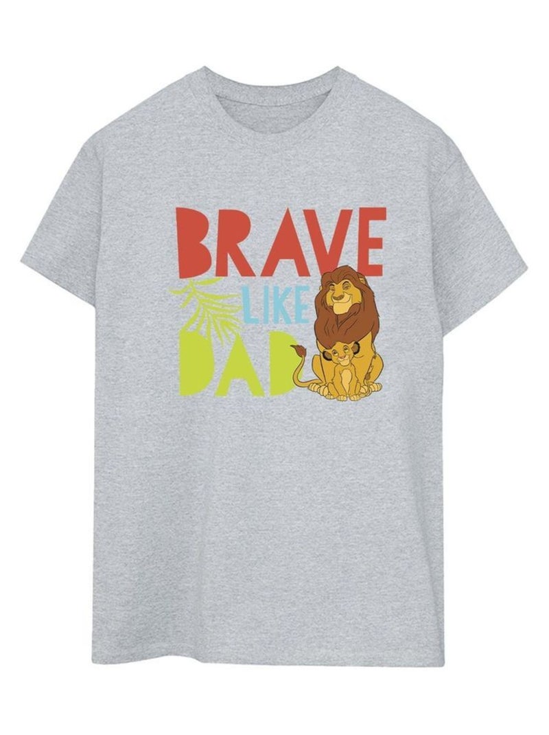Disney - T-shirt THE LION KING BRAVE LIKE DAD Gris chiné - Kiabi
