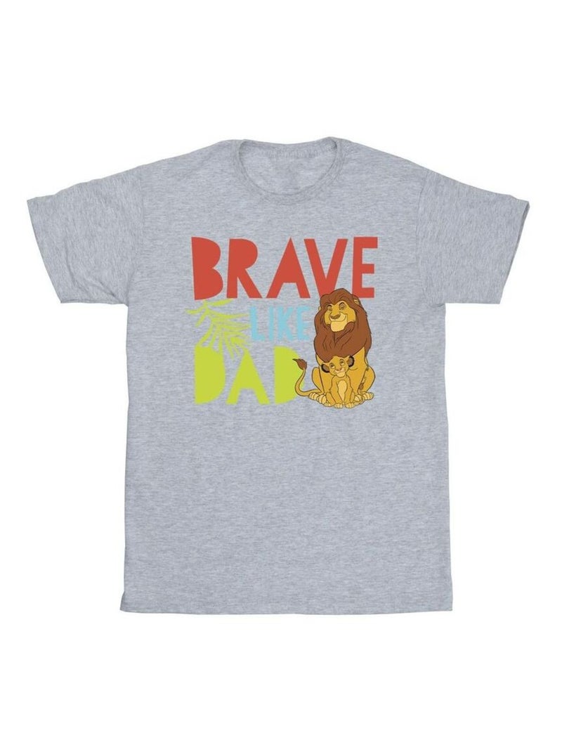 Disney - T-shirt THE LION KING BRAVE LIKE DAD Gris chiné - Kiabi