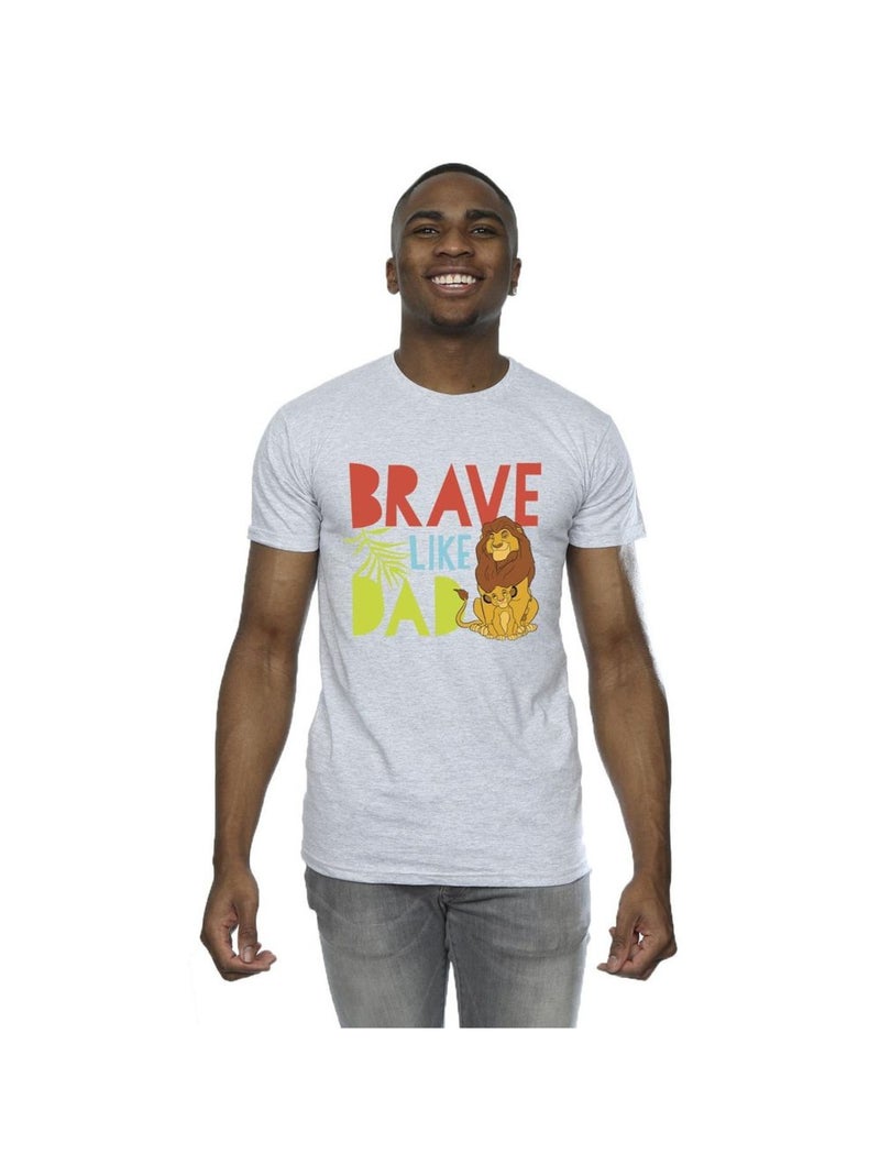 Disney - T-shirt THE LION KING BRAVE LIKE DAD Gris chiné - Kiabi