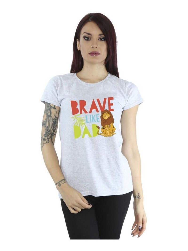 Disney - T-shirt THE LION KING BRAVE LIKE DAD Gris chiné - Kiabi