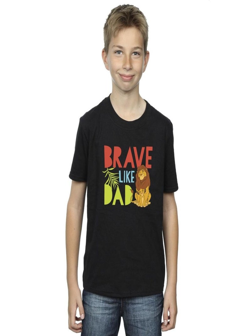 Disney - T-shirt THE LION KING BRAVE LIKE DAD Noir - Kiabi