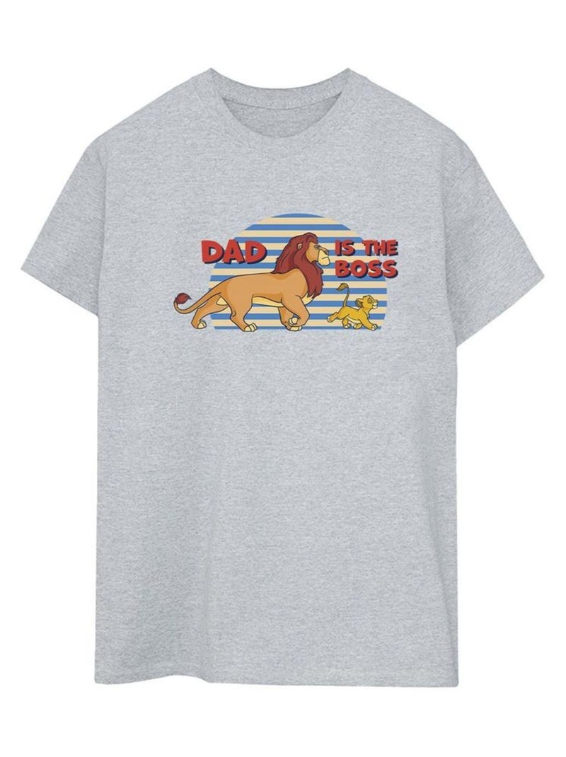 Disney - T-shirt THE LION KING DAD BOSS Gris chiné - Kiabi