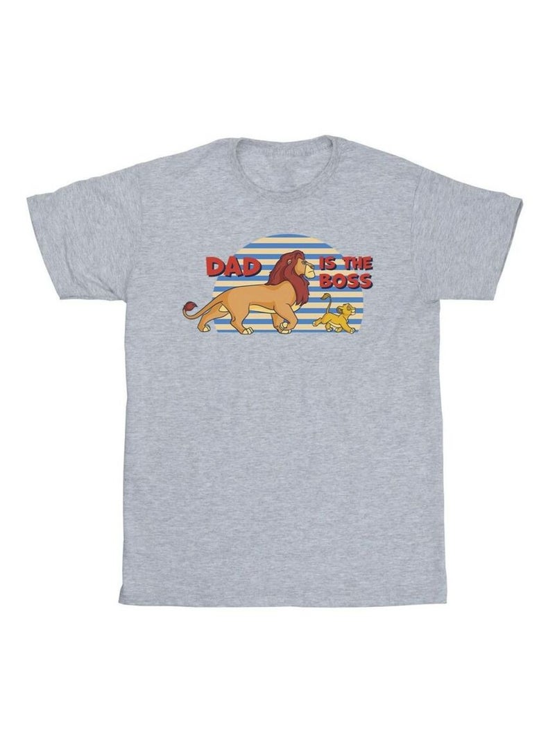 Disney - T-shirt THE LION KING DAD BOSS Gris chiné - Kiabi