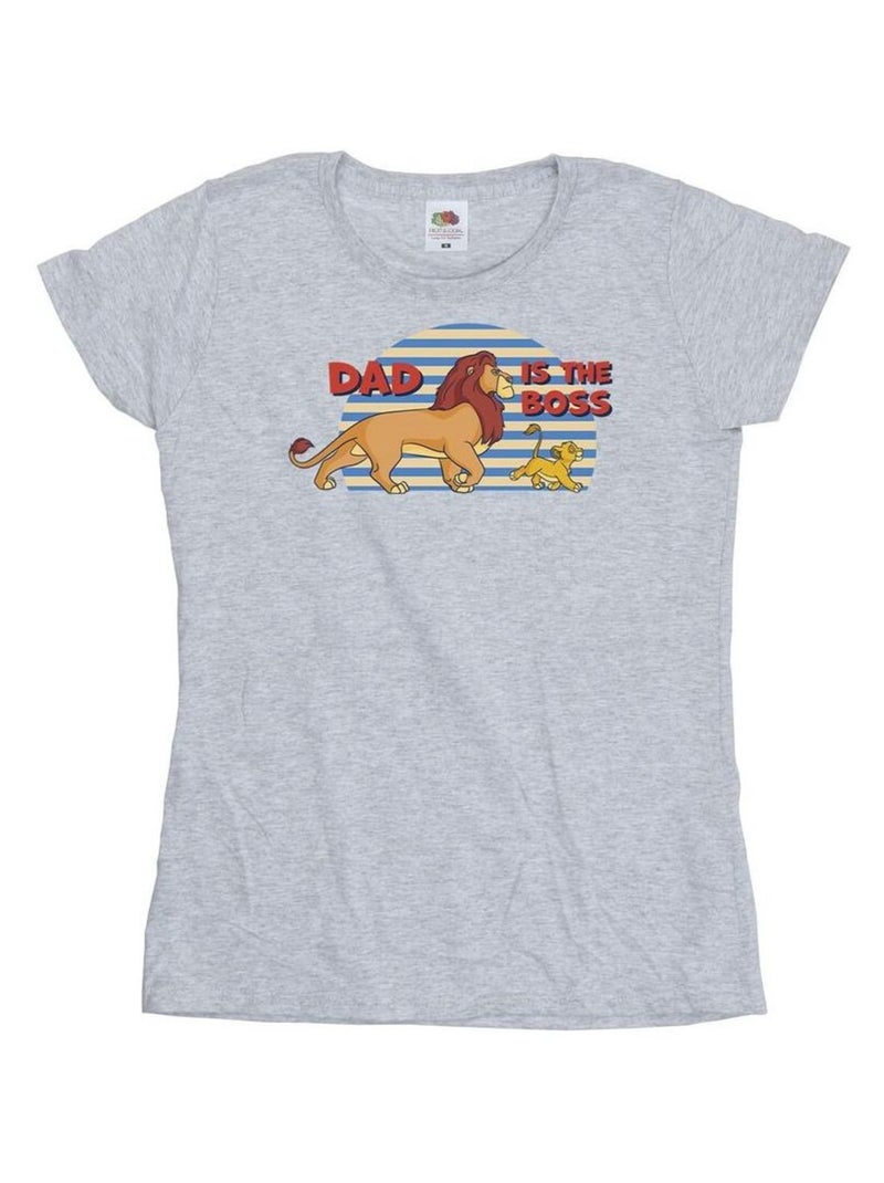 Disney - T-shirt THE LION KING DAD BOSS Gris chiné - Kiabi