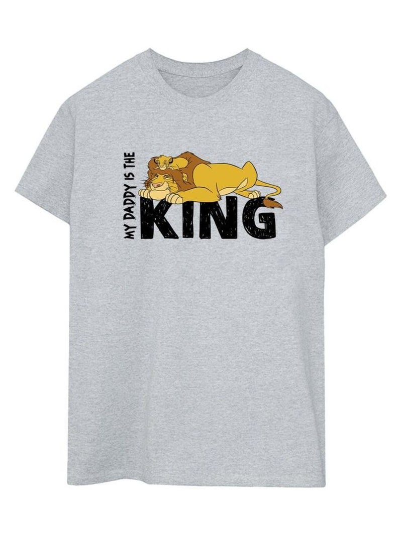 Disney - T-shirt THE LION KING DADDY IS KING Gris chiné - Kiabi