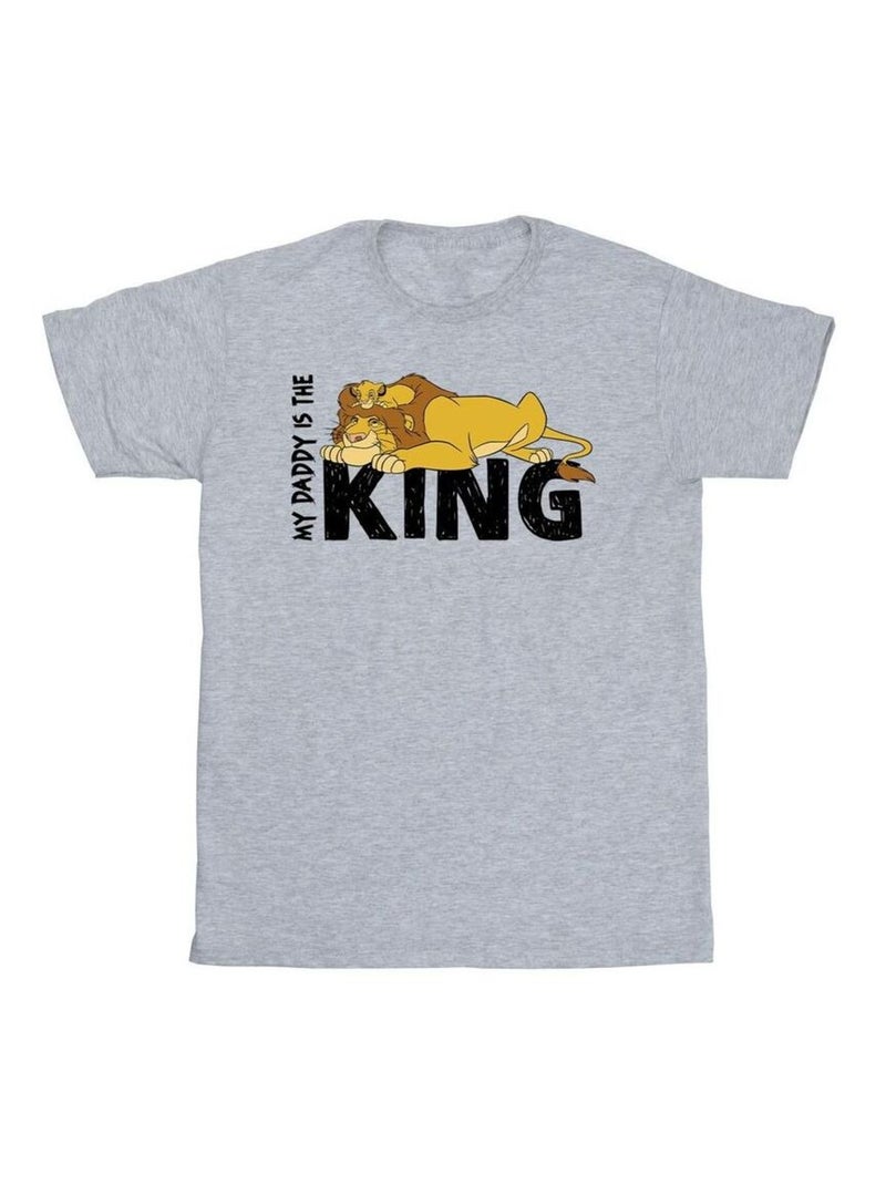 Disney - T-shirt THE LION KING DADDY IS KING Gris chiné - Kiabi