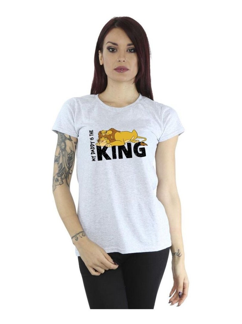 Disney - T-shirt THE LION KING DADDY IS KING Gris chiné - Kiabi