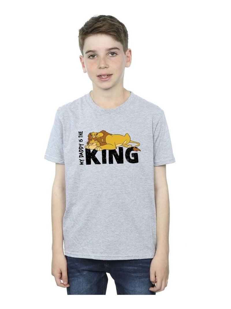Disney - T-shirt THE LION KING DADDY IS KING Gris chiné - Kiabi