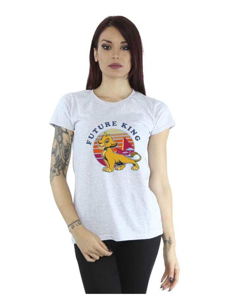 Disney - T-shirt THE LION KING FUTURE KING Gris chiné - Kiabi