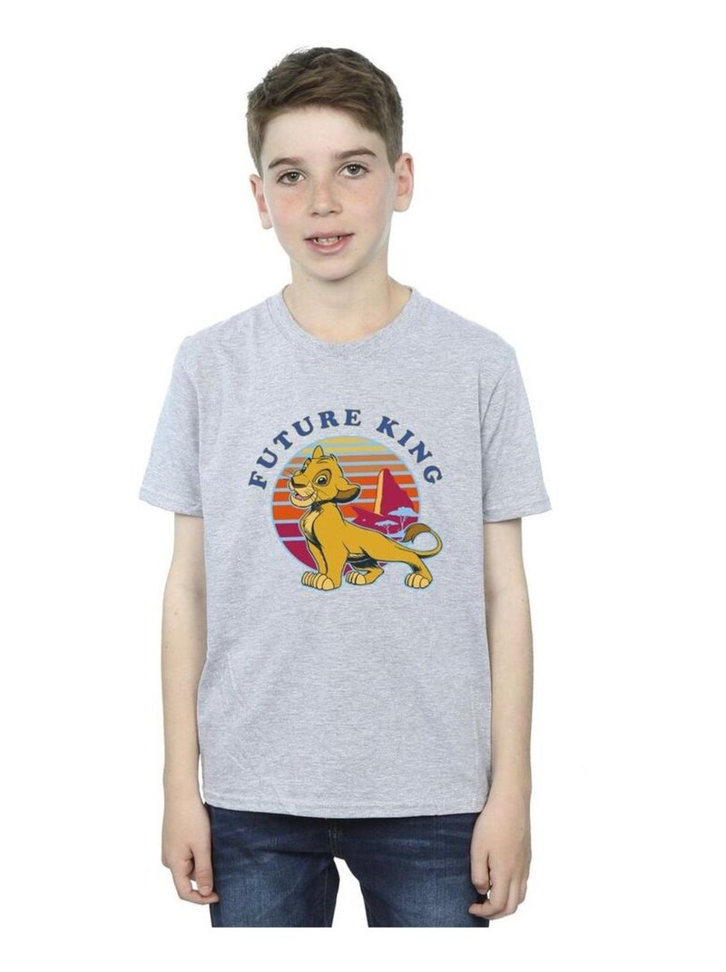 Disney - T-shirt THE LION KING FUTURE KING Gris chiné - Kiabi