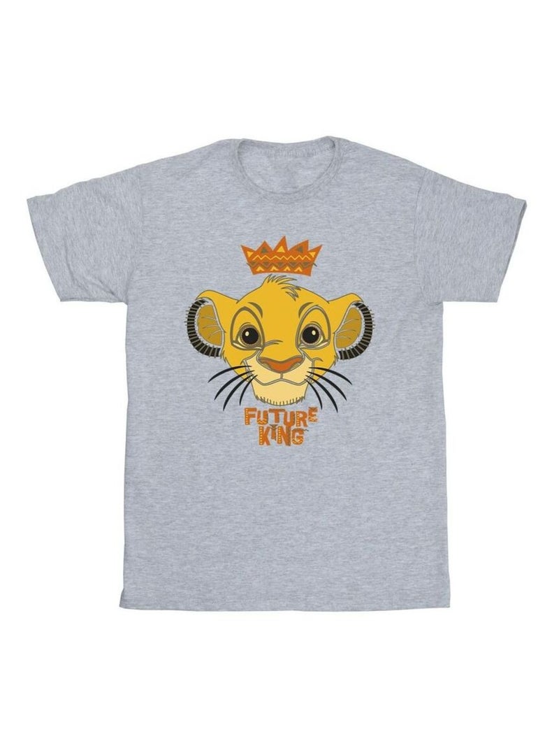 Disney - T-shirt THE LION KING FUTURE KING Gris chiné - Kiabi