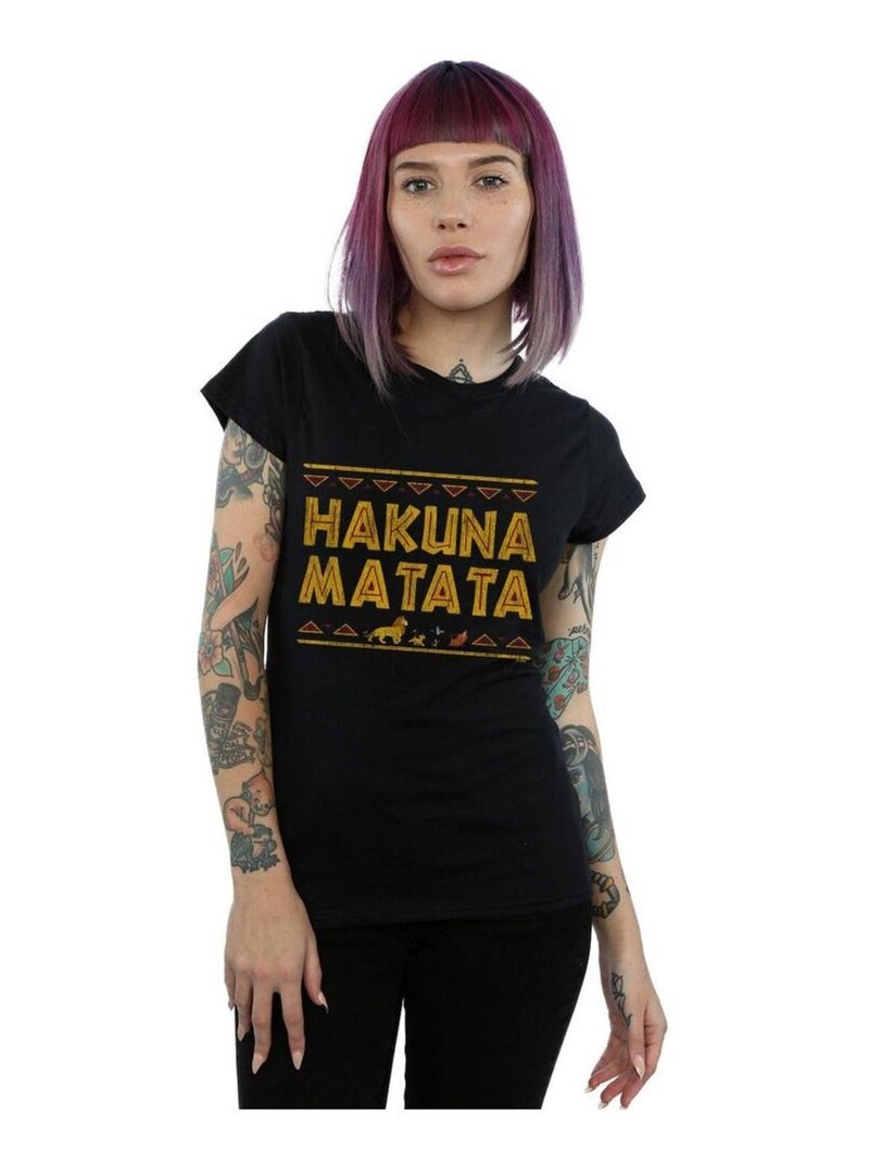 Disney - T-shirt THE LION KING HAKUNA MATATA Noir - Kiabi