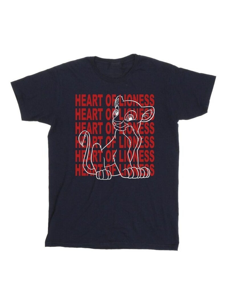 Disney - T-shirt THE LION KING HEART OF A LIONESS Bleu marine - Kiabi