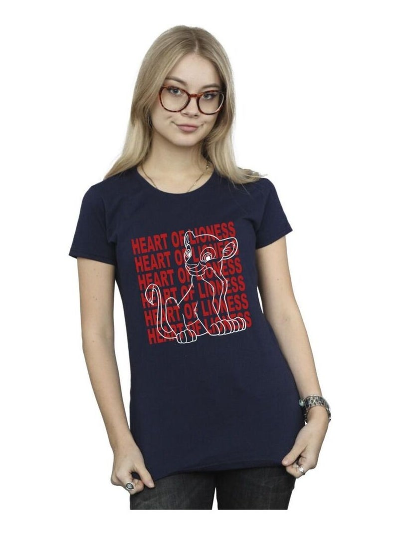 Disney - T-shirt THE LION KING HEART OF A LIONESS Bleu marine - Kiabi