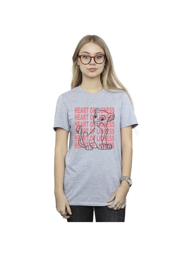 Disney - T-shirt THE LION KING HEART OF A LIONESS Gris chiné - Kiabi
