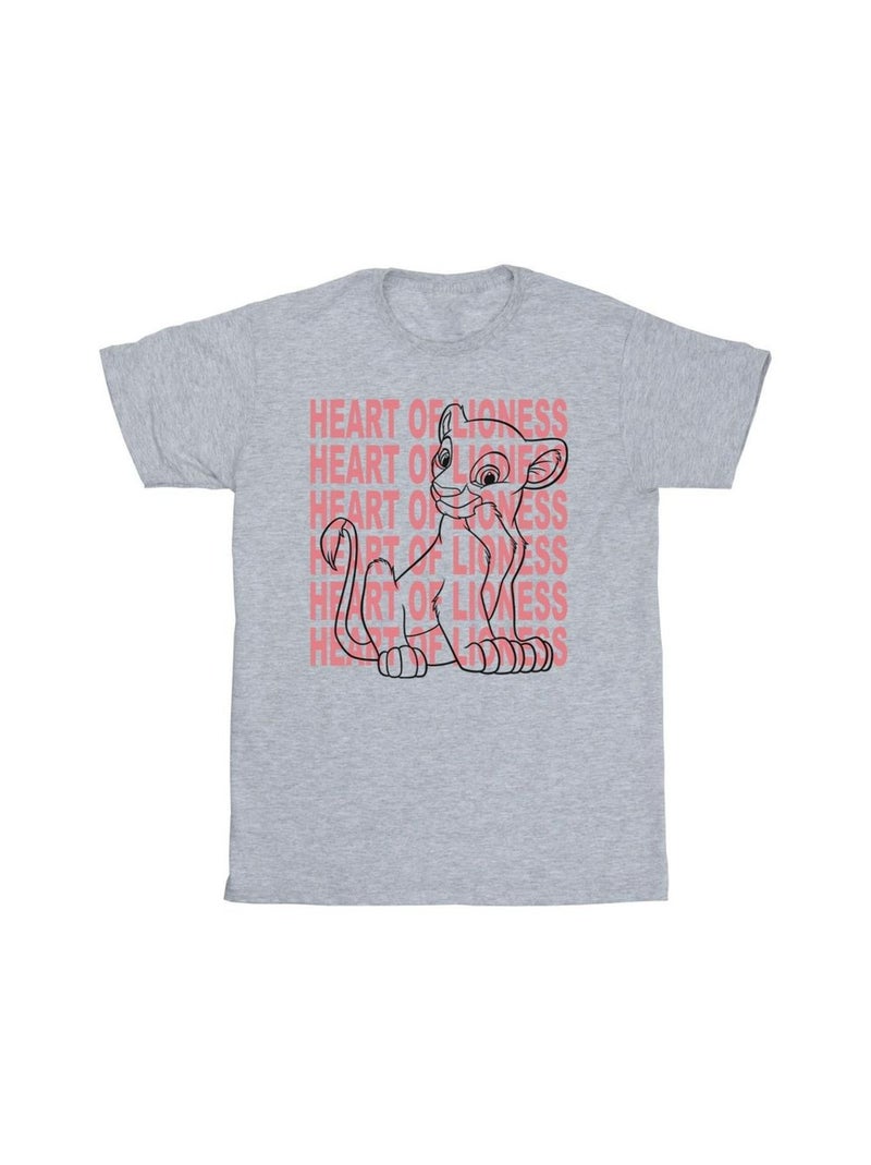 Disney - T-shirt THE LION KING HEART OF A LIONESS Gris chiné - Kiabi