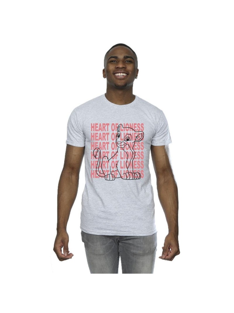Disney - T-shirt THE LION KING HEART OF A LIONESS Gris chiné - Kiabi