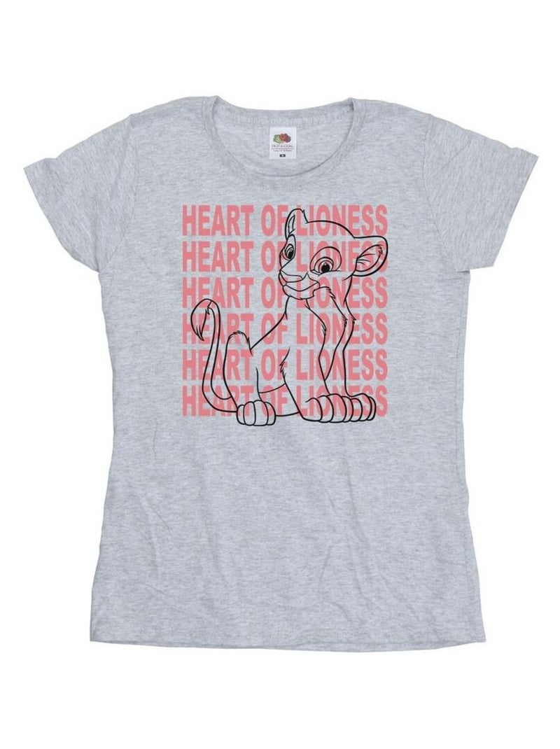 Disney - T-shirt THE LION KING HEART OF A LIONESS Gris chiné - Kiabi