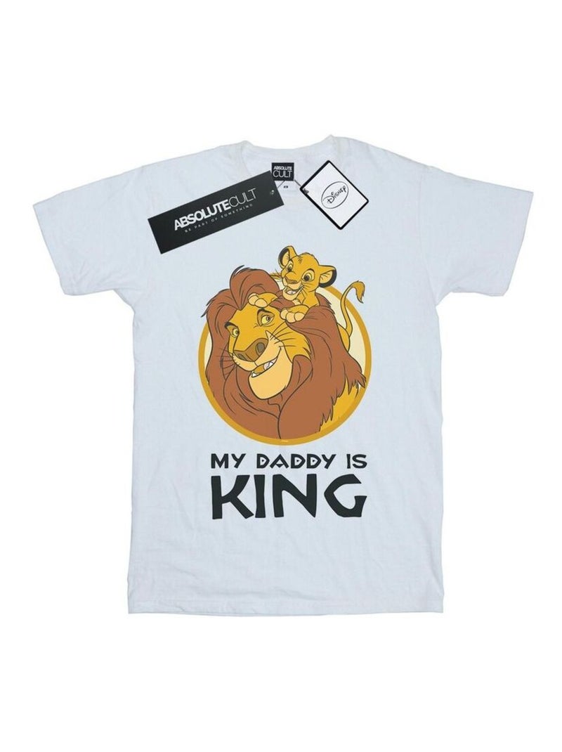 Disney - T-shirt THE LION KING MY DADDY IS KING Blanc - Kiabi