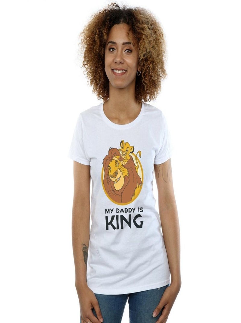 Disney - T-shirt THE LION KING MY DADDY IS KING Blanc - Kiabi