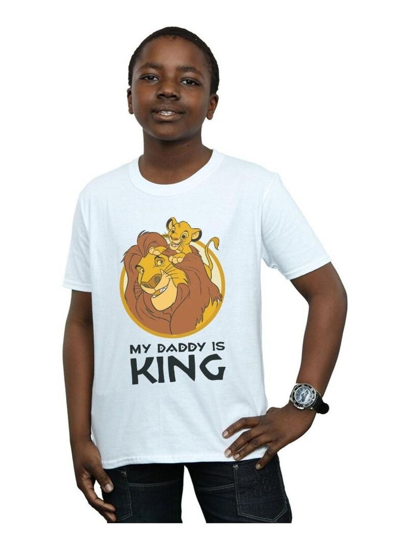 Disney - T-shirt THE LION KING MY DADDY IS KING Blanc - Kiabi
