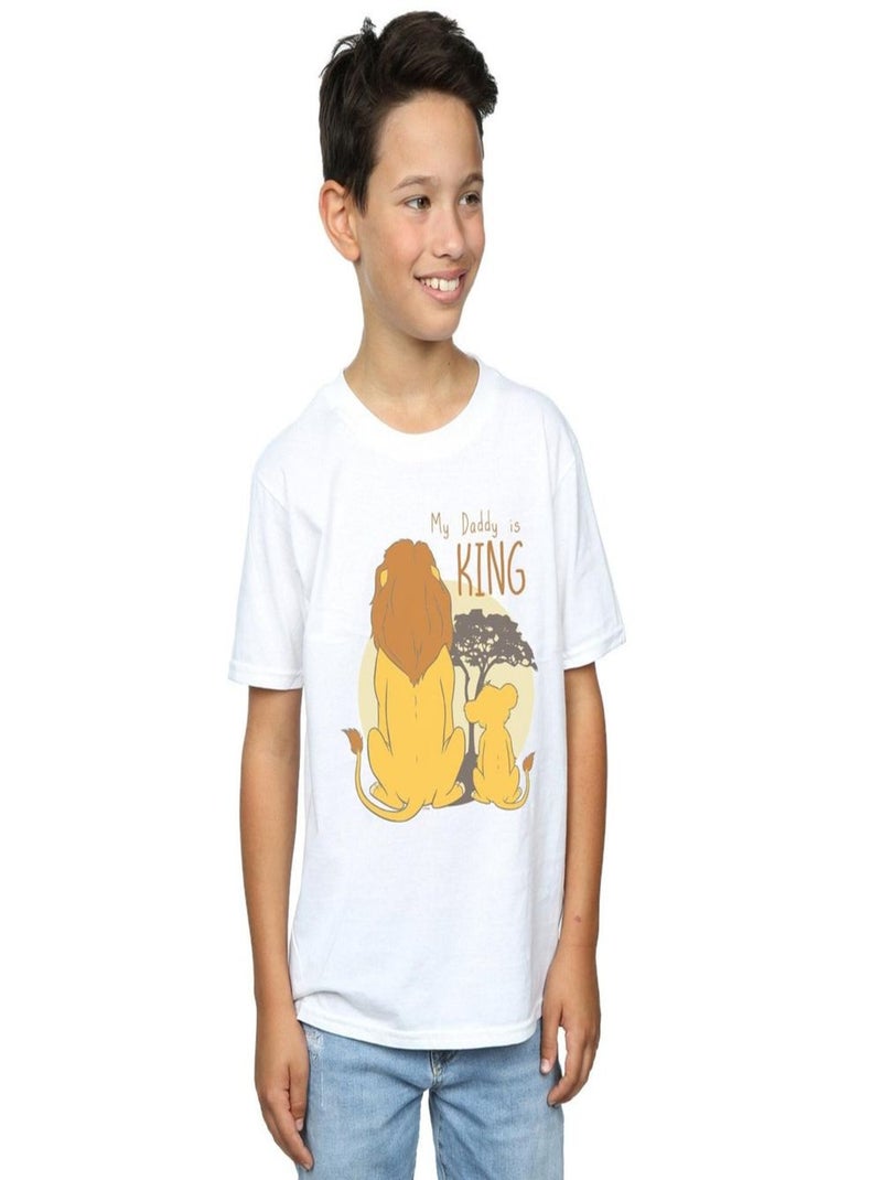 Disney - T-shirt THE LION KING MY DADDY IS KING Blanc - Kiabi