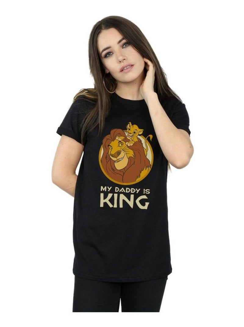 Disney - T-shirt THE LION KING MY DADDY IS KING Noir - Kiabi
