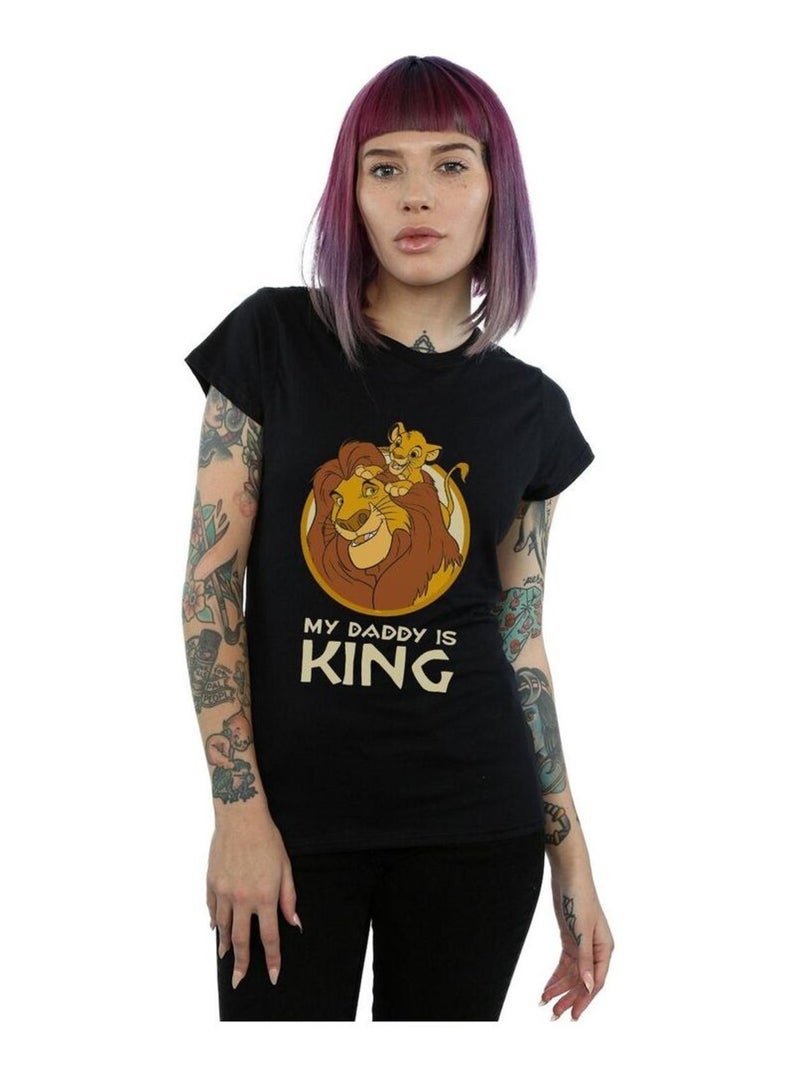 Disney - T-shirt THE LION KING MY DADDY IS KING Noir - Kiabi