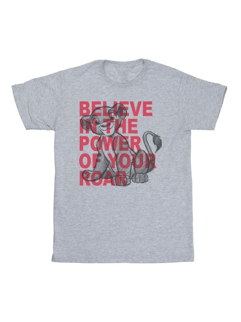 Disney - T-shirt THE LION KING POWER OF ROAR Gris chiné - Kiabi