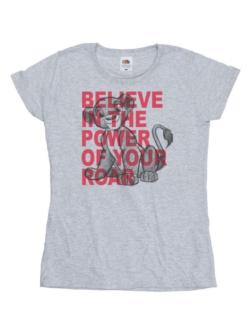 Disney - T-shirt THE LION KING POWER OF ROAR Gris chiné - Kiabi