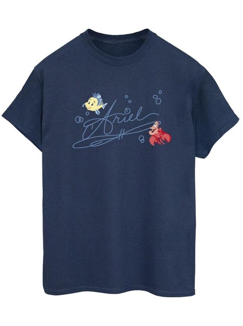Disney - T-shirt THE LITTLE MERMAID Bleu marine - Kiabi