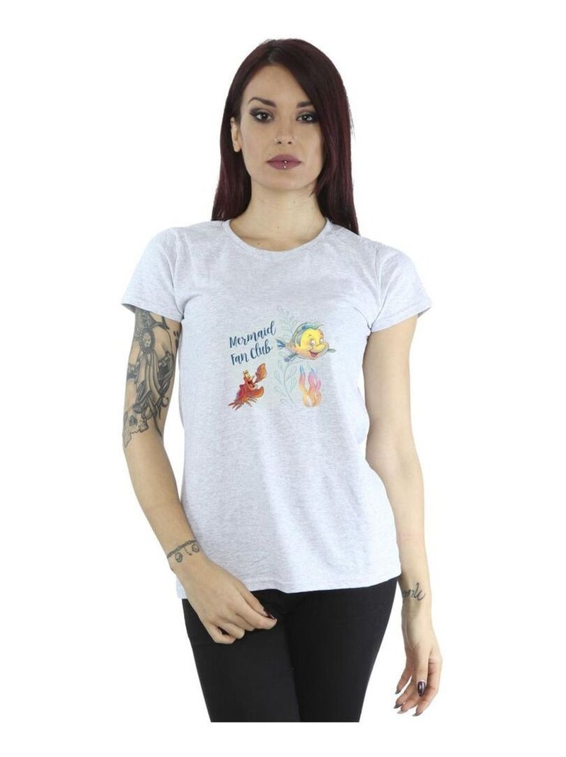 Disney - T-shirt THE LITTLE MERMAID CLUB Gris chiné - Kiabi