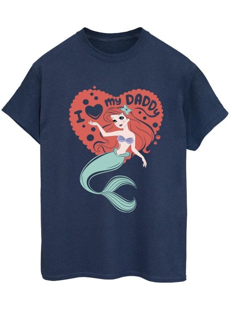 Disney - T-shirt THE LITTLE MERMAID DADDY Bleu marine - Kiabi