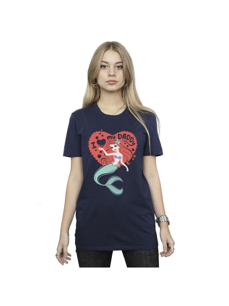 Disney - T-shirt THE LITTLE MERMAID DADDY Bleu marine - Kiabi