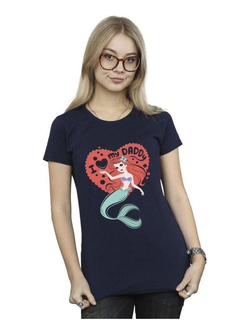 Disney - T-shirt THE LITTLE MERMAID DADDY Bleu marine - Kiabi